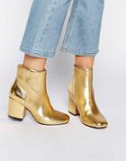 Asos Rachelle Heeled Ankle Boots - Gold