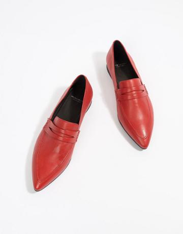 Vagabond Katlin Sister Leather Pointed Loafer - Red
