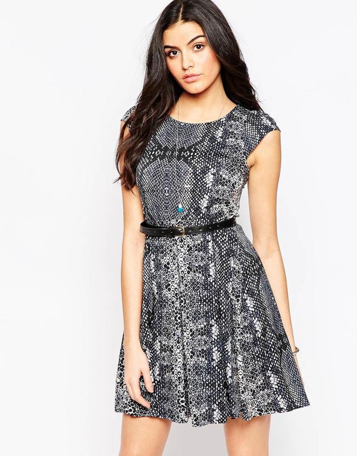 Madam Rage Snake Print Dress - Gray Snake