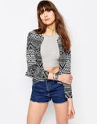 Only Kon Geo Pattern Jacket - Cloud Dancer Aop Bla