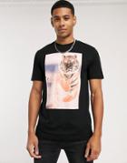 Boss Tomio 4 Tiger Print T-shirt In Black