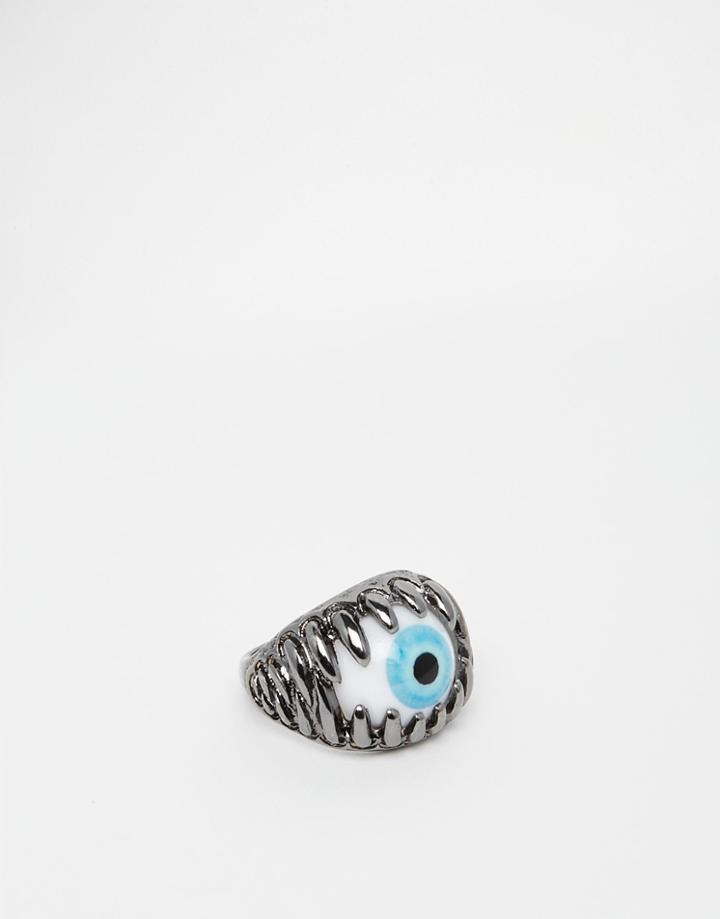 Asos Eye Ring In Gunmetal - Gunmetal