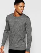 Asos Sweater With Mock Drawcords - Gray