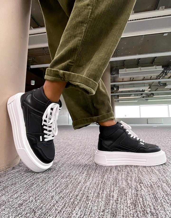 Topshop Crown High Top Chunky Sneakers In Black