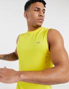 Asos 4505 Training Sleeveless T-shirt With Quick Dry-yellow