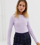 New Look Crew Neck Top In Lilac