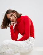 Wood Wood Rosalyn Turtlenck Long Sleeved Top - Red