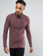 Asos Extreme Muscle Long Sleeve Polo - Red