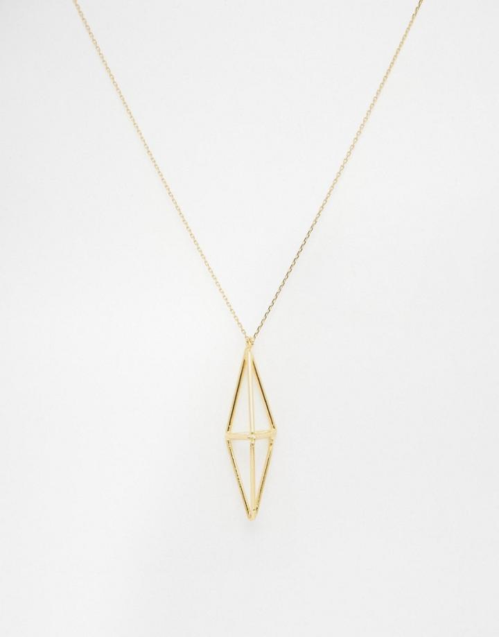 Missguided Geometric Pendant Necklace - Gold