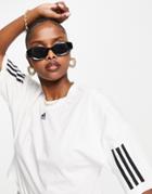 Adidas Training Hyperglam 3 Stripe T-shirt In White