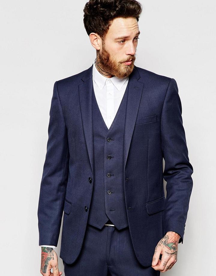 New Look Suit Jacket In Navy - Navy