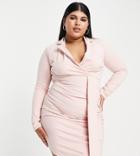 In The Style Plus X Dani Dyer Exclusive Blazer Dress With Sash Detail In Pink