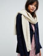 Warehouse Cable Knit Scarf - Cream
