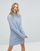 B.young Cable Knit Sweater Dress - Blue