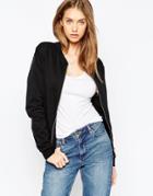 Asos The Bomber Jacket In Jersey - Black