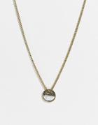 Icon Brand Cracked Half Stone Disc Necklace In Gold
