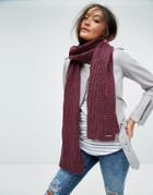 Alice Hannah Cable Knit Scarf - Red