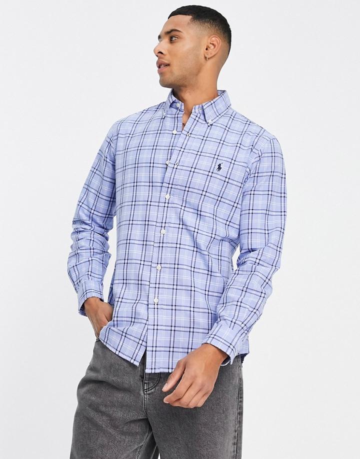 Polo Ralph Lauren Regular Fit Check Oxford Shirt In Blue