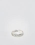 Icon Brand Burnished Hammered Band Ring In Silver - Silver