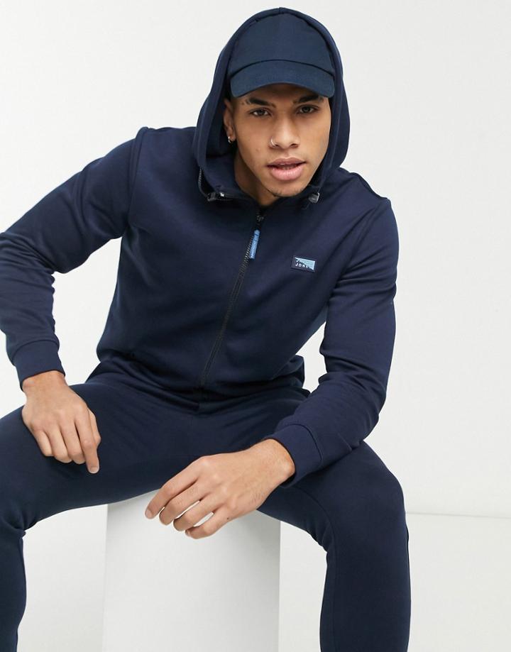 Jack & Jones Core Zip Thru Sweatshirt In Navy - Part Of A Set