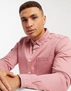 Asos Design Slim Fit Organic Denim Shirt In Dusky Pink