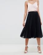 Asos Design Pleated Midi Skirt - Black