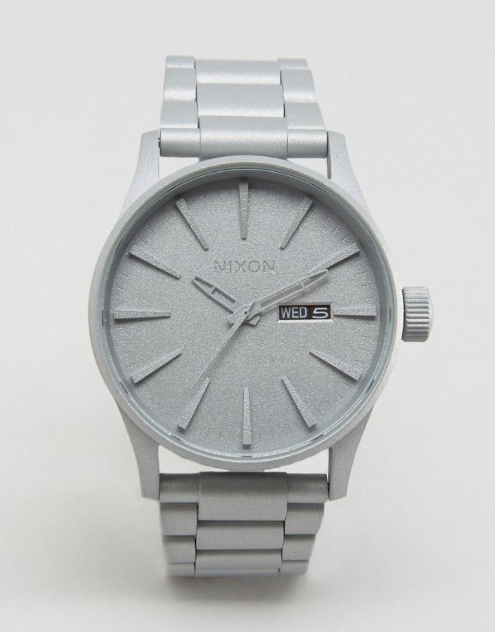 Nixon Primer Sentry Bracelet Watch In Silver - White
