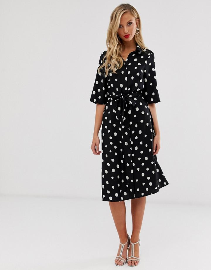 Closet London Shirt Dress In Oversized Splodge Print - Multi