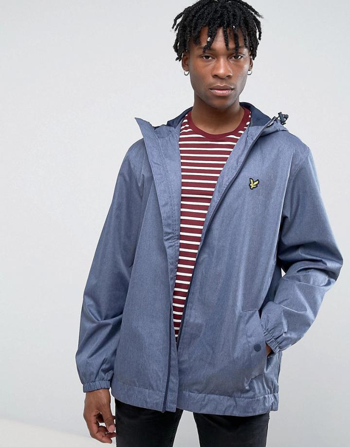 Lyle & Scott Zip Through Hooded Jacket - Blue