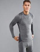 O'neill Activewear Seamless Long Sleeve Top Baselayer Hyperdry In Black Marl - Black