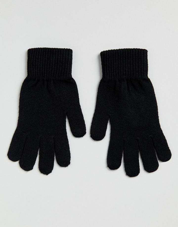 Asos Design Touchscreen Gloves In Black