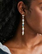 Topshop Mixed Bead And Faux Pearl Drop Earrings In White Mix-multi