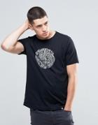 Pretty Green T-shirt With Linear Logo Print In Slim Fit Black - Black