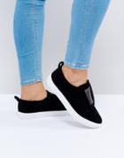 Head Over Heels By Dune Velvet Sneakers - Black