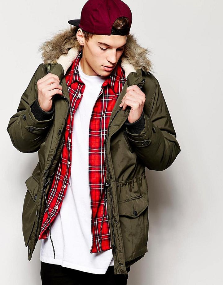 New Look Traditional Parka Jacket - Green