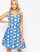 Traffic People Send Me No Flowers Lets Dance Dress In Floral Crochet - Blue