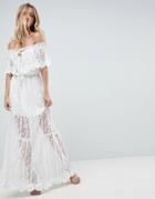 Adelyn Rae Joseline Off Shoulder Lace Maxi Dress - White