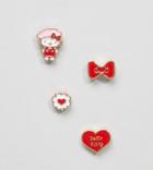 Hello Kitty X Asos 4 Pack Mismatch Earrings - Gold