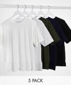 Topman 5 Pack T-shirt In Multi
