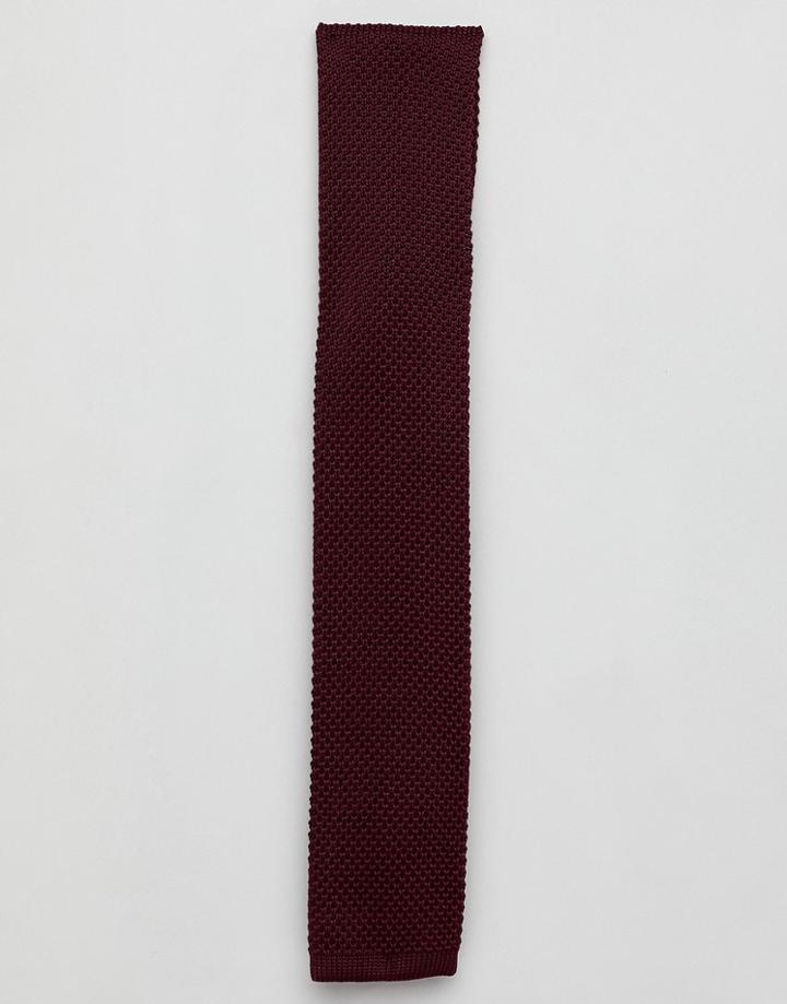 Ben Sherman Plain Knitted Tie - Red