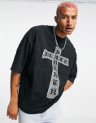 Asos Design Oversized T-shirt With Black Sabbath Band Print In Black