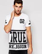 True Religion Oversized All Over Logo Print T-shirt - Optic White