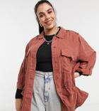 Only Curve Utility Jacket In Pink
