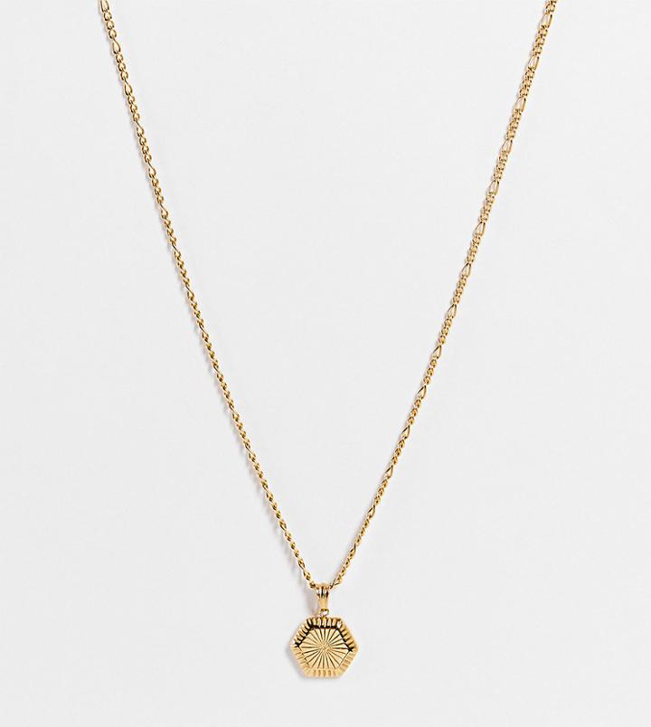 Hoops + Chains Ldn Necklace With 'don't Be A Dick' Slogan In 18kt Waterproof Gold Plate