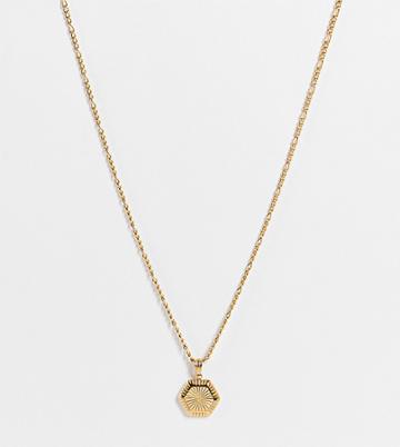 Hoops + Chains Ldn Necklace With 'don't Be A Dick' Slogan In 18kt Waterproof Gold Plate