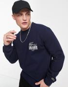 Lacoste Repeat Logo Sweatshirt In Navy
