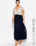 Lovedrobe Plunge Neck Maxi Dress With Embellishment - Multi