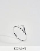 Reclaimed Vintage Inspired Sterling Silver Wishbone Midi Ring - Silver