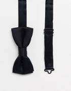 Only & Sons Satin Bow Tie In Black