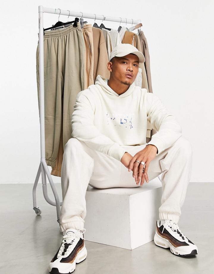 The Couture Club Flying Eagle Oversized Hoodie In Cream-white